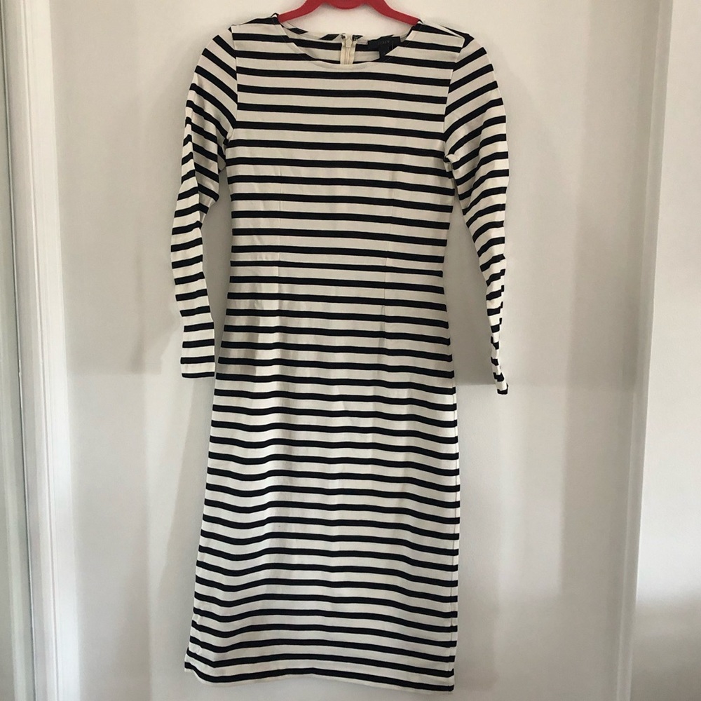 J.Crew Long-Sleeve Striped Dress
